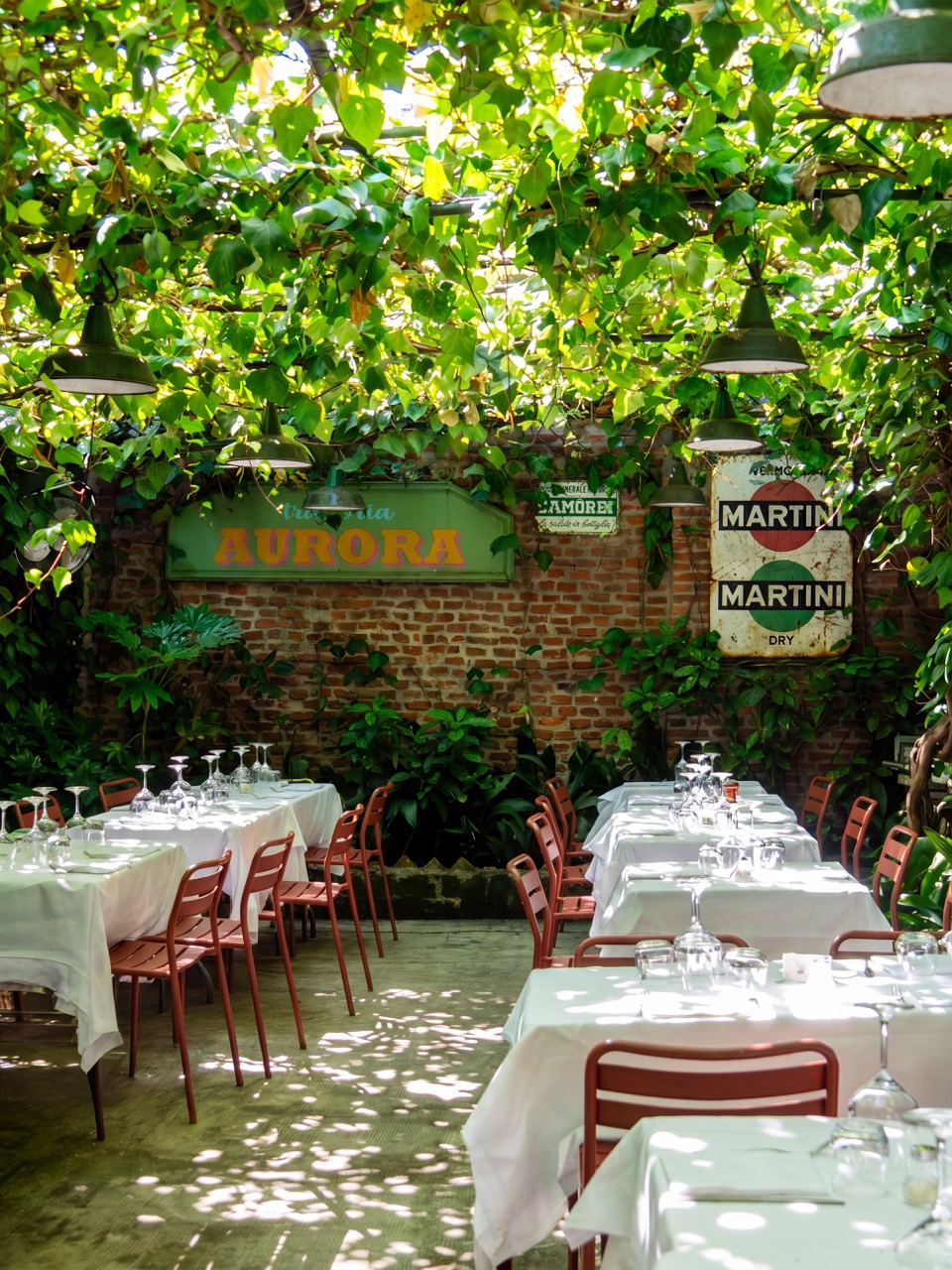 Giardino interno di Trattoria Aurora